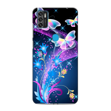 Силиконовый чехол на ZTE Blade A7s (2020) с принтом Бабочки