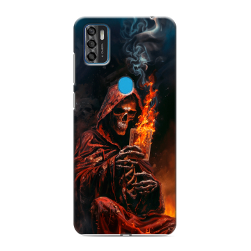 Силиконовый чехол на ZTE Blade A7s (2020) с принтом Скелет и карты
