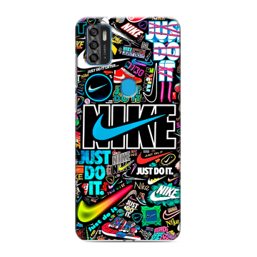 Силиконовый чехол на ZTE Blade A7s (2020) с принтом найк nike черный