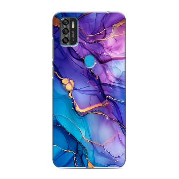 Силиконовый чехол на ZTE Blade A7s (2020) с принтом синий мрамор