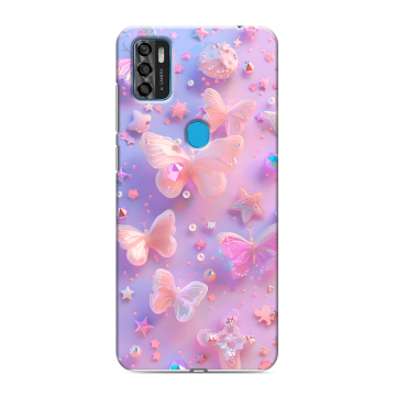 Силиконовый чехол на ZTE Blade A7s (2020) с принтом Бабочки