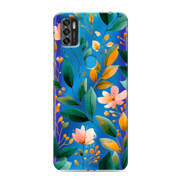 Силиконовый чехол на ZTE Blade A7s (2020) с принтом Цветы паттерн Силиконовый чехол на ZTE Blade A7s (2020) с принтом Цветы паттерн