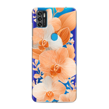 Силиконовый чехол на ZTE Blade A7s (2020) с принтом Бежевые цветы Силиконовый чехол на ZTE Blade A7s (2020) с принтом Бежевые цветы