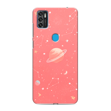 Силиконовый чехол на ZTE Blade A7s (2020) с принтом Розовый космос Силиконовый чехол на ZTE Blade A7s (2020) с принтом Розовый космос
