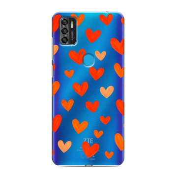 Силиконовый чехол на ZTE Blade A7s (2020) с принтом Сердечки Силиконовый чехол на ZTE Blade A7s (2020) с принтом Сердечки