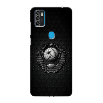 Силиконовый чехол на ZTE Blade A7s (2020) с принтом Герб Флаг СССР