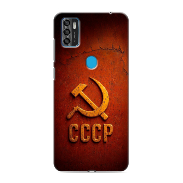 Силиконовый чехол на ZTE Blade A7s (2020) с принтом Флаг Герб СССР