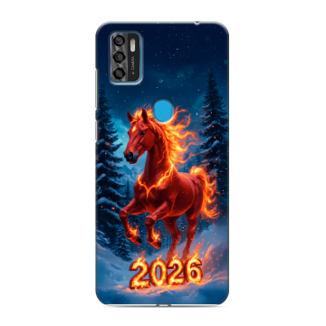 Силиконовый чехол на ZTE Blade A7s (2020) с принтом Новый год коня Силиконовый чехол на ZTE Blade A7s (2020) с принтом Новый год коня