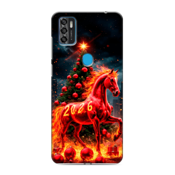 Силиконовый чехол на ZTE Blade A7s (2020) с принтом Новый год Силиконовый чехол на ZTE Blade A7s (2020) с принтом Новый год