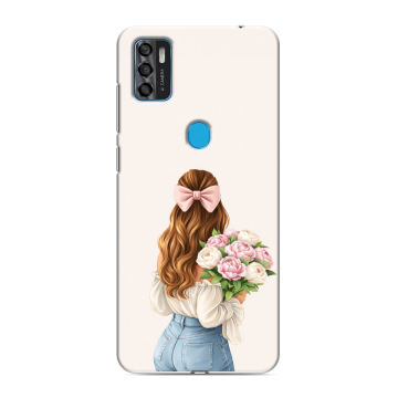 Силиконовый чехол на ZTE Blade A7s (2020) с принтом женский