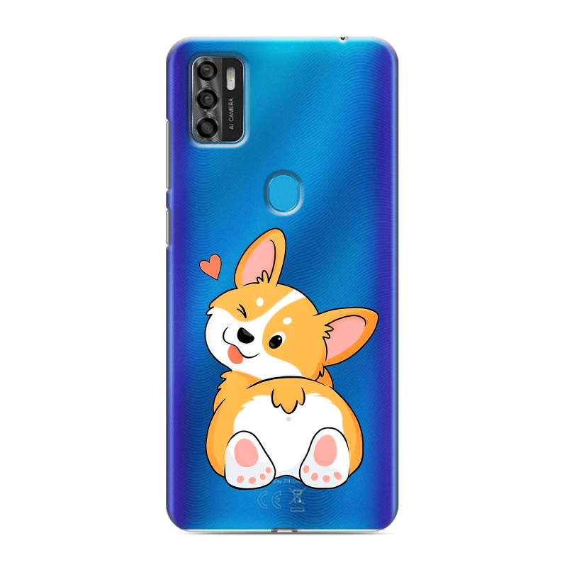Силиконовый чехол на ZTE Blade A7s (2020) с принтом Корги Силиконовый чехол на ZTE Blade A7s (2020) с принтом Корги