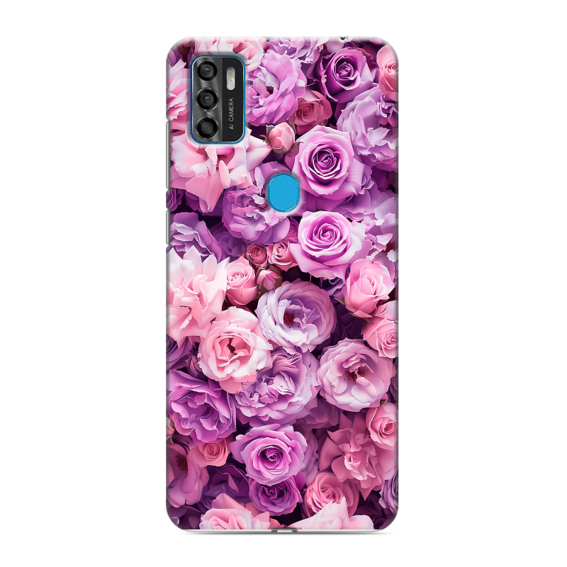 Силиконовый чехол на ZTE Blade A7s (2020) с принтом лавандовые розы Силиконовый чехол на ZTE Blade A7s (2020) с принтом лавандовые розы