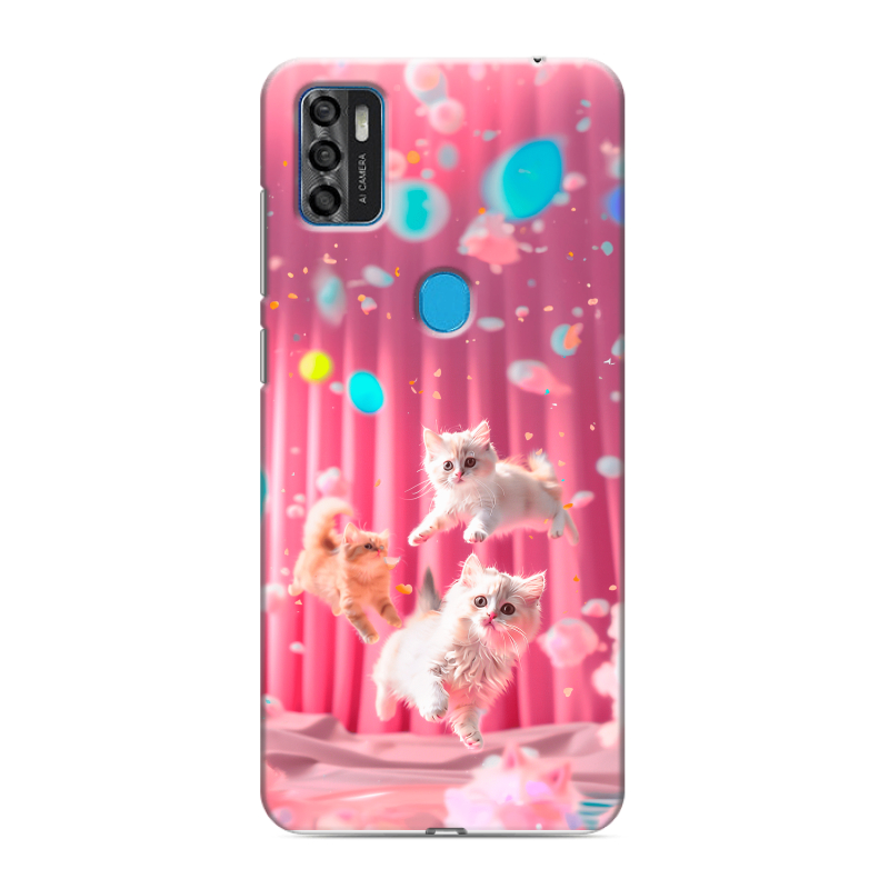 Силиконовый чехол на ZTE Blade A7s (2020) с принтом милые котики Силиконовый чехол на ZTE Blade A7s (2020) с принтом милые котики