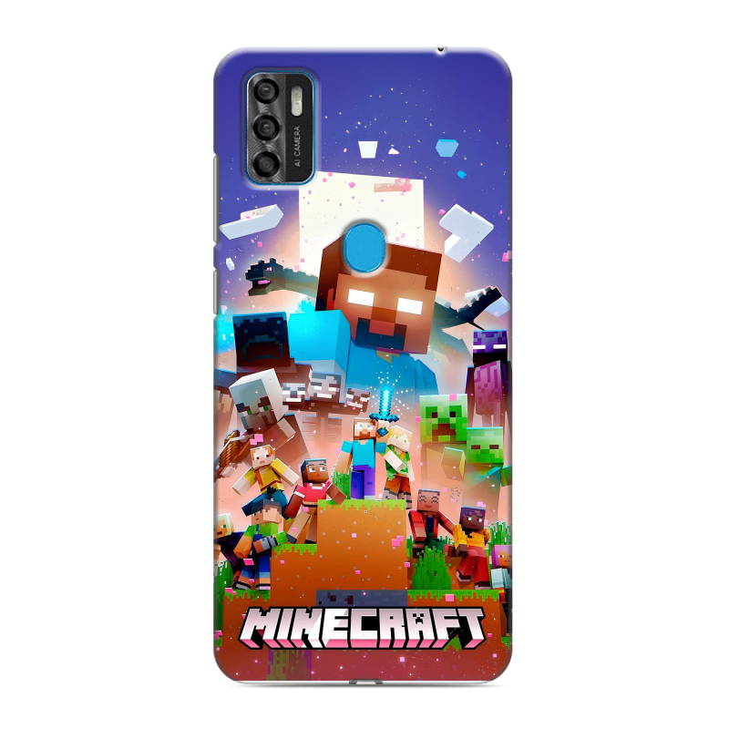 Силиконовый чехол на ZTE Blade A7s (2020) с принтом Майнкрафт Minecraft Силиконовый чехол на ZTE Blade A7s (2020) с принтом Майнкрафт Minecraft