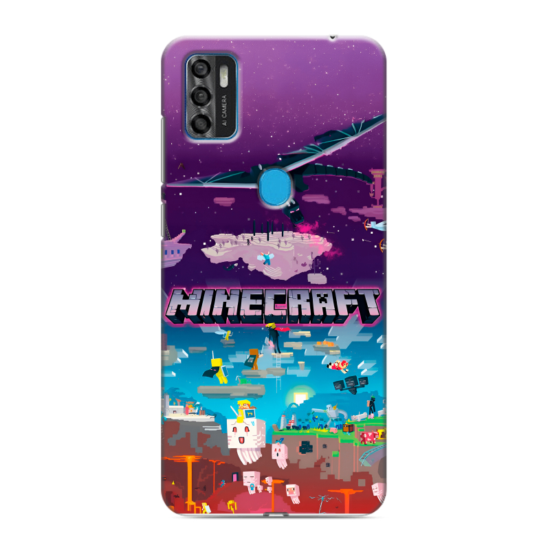 Силиконовый чехол на ZTE Blade A7s (2020) с принтом Майнкрафт Minecraft Силиконовый чехол на ZTE Blade A7s (2020) с принтом Майнкрафт Minecraft
