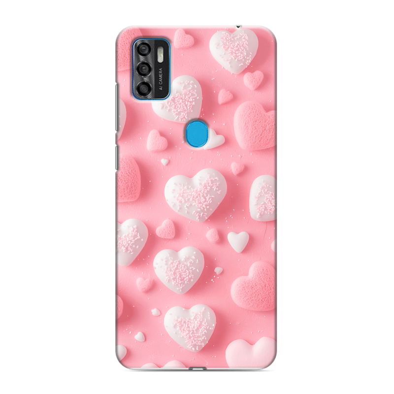Силиконовый чехол на ZTE Blade A7s (2020) с принтом Сердечки Силиконовый чехол на ZTE Blade A7s (2020) с принтом Сердечки