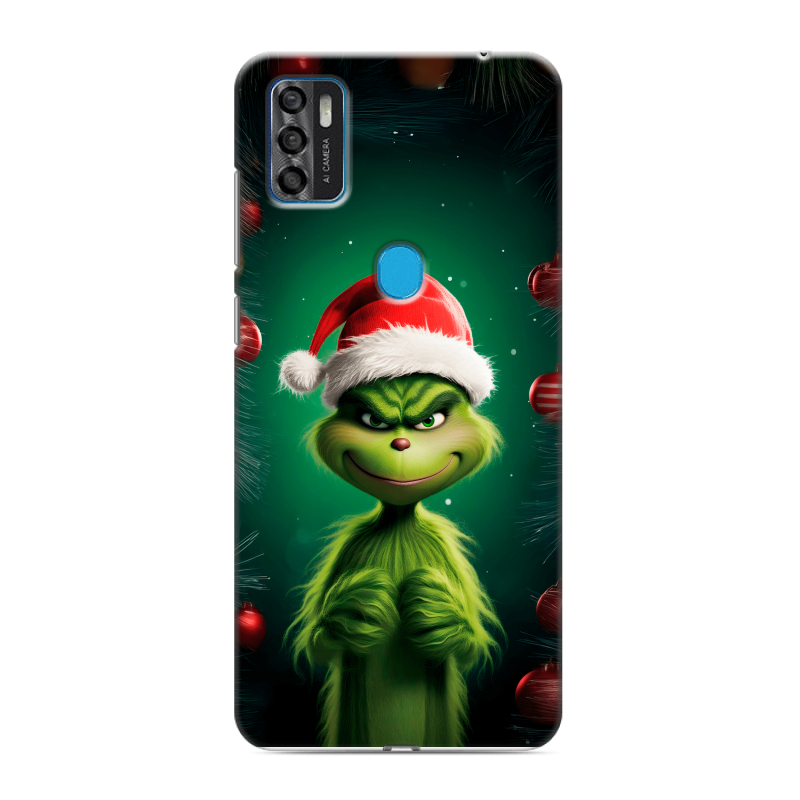 Силиконовый чехол на ZTE Blade A7s (2020) с принтом Гринч Новый год Рождество Силиконовый чехол на ZTE Blade A7s (2020) с принтом Гринч Новый год Рождество