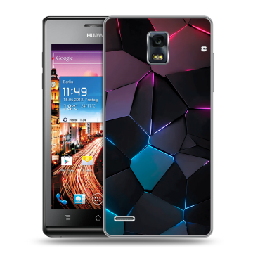 Пластиковый чехол на Huawei Ascend P1 с принтом Геометрия неона Пластиковый чехол на Huawei Ascend P1 с принтом Геометрия неона
