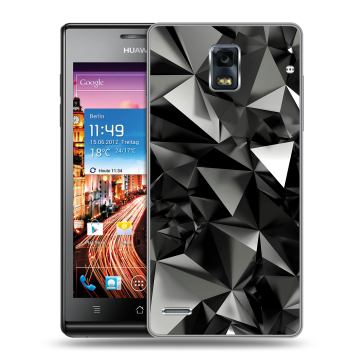 Пластиковый чехол на Huawei Ascend P1 с принтом Черные кристаллы Пластиковый чехол на Huawei Ascend P1 с принтом Черные кристаллы