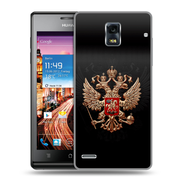 Пластиковый чехол на Huawei Ascend P1 с принтом Герб России Пластиковый чехол на Huawei Ascend P1 с принтом Герб России