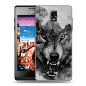 Пластиковый чехол на Huawei Ascend P1 с принтом Волк Пластиковый чехол на Huawei Ascend P1 с принтом Волк