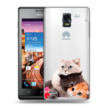 Пластиковый чехол на Huawei Ascend P1 с принтом Кошки Пластиковый чехол на Huawei Ascend P1 с принтом Кошки
