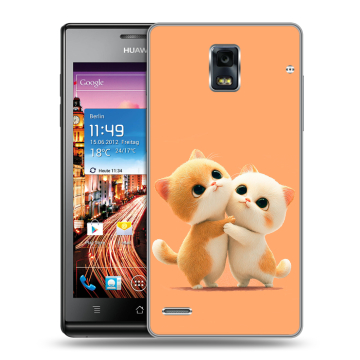 Пластиковый чехол на Huawei Ascend P1 с принтом Милые котики Пластиковый чехол на Huawei Ascend P1 с принтом Милые котики