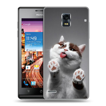 Пластиковый чехол на Huawei Ascend P1 с принтом Коты Пластиковый чехол на Huawei Ascend P1 с принтом Коты