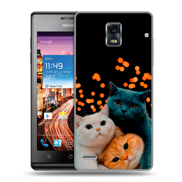 Пластиковый чехол на Huawei Ascend P1 с принтом Кошки Пластиковый чехол на Huawei Ascend P1 с принтом Кошки