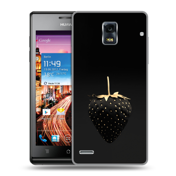 Пластиковый чехол на Huawei Ascend P1 с принтом Черная клубника Пластиковый чехол на Huawei Ascend P1 с принтом Черная клубника