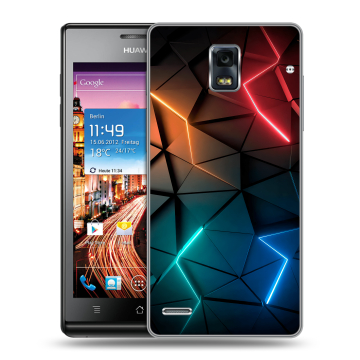 Пластиковый чехол на Huawei Ascend P1 с принтом Абстракция неон Пластиковый чехол на Huawei Ascend P1 с принтом Абстракция неон