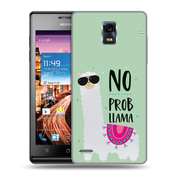Пластиковый чехол на Huawei Ascend P1 с принтом Лама Пластиковый чехол на Huawei Ascend P1 с принтом Лама
