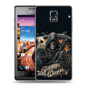 Пластиковый чехол на Huawei Ascend P1 с принтом Скелет карты Пластиковый чехол на Huawei Ascend P1 с принтом Скелет карты