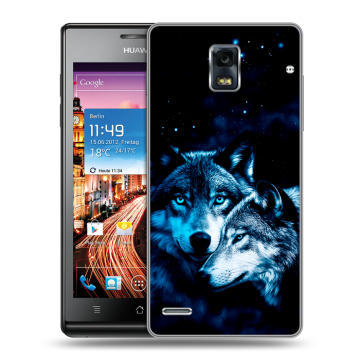 Пластиковый чехол на Huawei Ascend P1 с принтом Волки Пластиковый чехол на Huawei Ascend P1 с принтом Волки