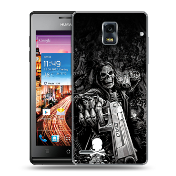 Пластиковый чехол на Huawei Ascend P1 с принтом Скелет Пластиковый чехол на Huawei Ascend P1 с принтом Скелет