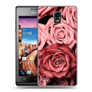 Пластиковый чехол на Huawei Ascend P1 с принтом Цветы розы Пластиковый чехол на Huawei Ascend P1 с принтом Цветы розы
