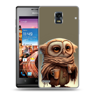 Пластиковый чехол на Huawei Ascend P1 с принтом Сова Пластиковый чехол на Huawei Ascend P1 с принтом Сова