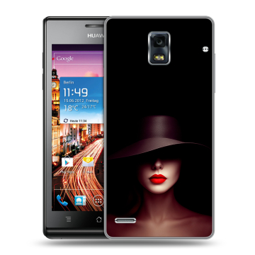 Пластиковый чехол на Huawei Ascend P1 с принтом Девушка в шляпе