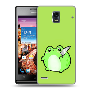 Пластиковый чехол на Huawei Ascend P1 с принтом Лягушенок