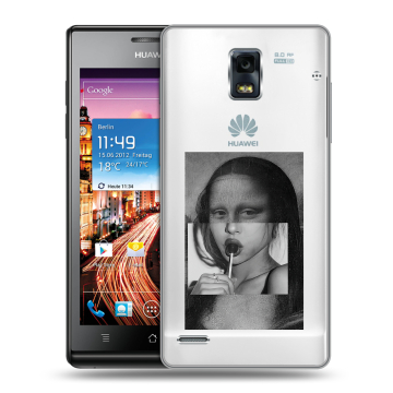 Пластиковый чехол на Huawei Ascend P1 с принтом Мона Лиза