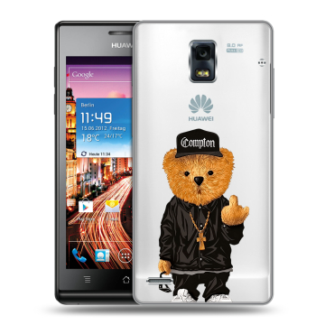 Пластиковый чехол на Huawei Ascend P1 с принтом Плюшевый медведь