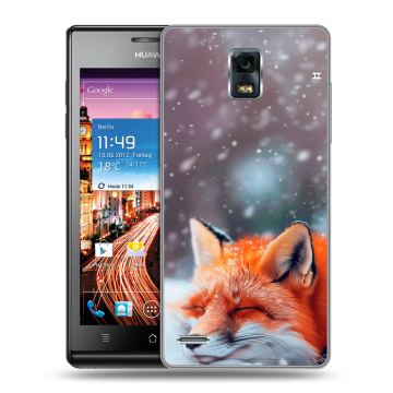 Пластиковый чехол на Huawei Ascend P1 с принтом лиса