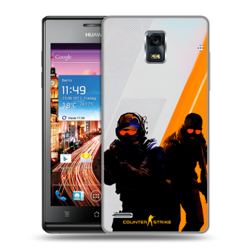 Пластиковый чехол на Huawei Ascend P1 с принтом Контер страйк Counter strike