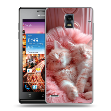 Пластиковый чехол на Huawei Ascend P1 с принтом котята котики Пластиковый чехол на Huawei Ascend P1 с принтом котята котики