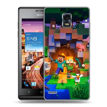 Пластиковый чехол на Huawei Ascend P1 с принтом Майнкрафт Minecraft Пластиковый чехол на Huawei Ascend P1 с принтом Майнкрафт Minecraft