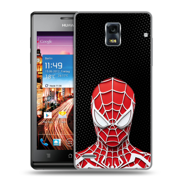 Пластиковый чехол на Huawei Ascend P1 с принтом человек паук spiderman