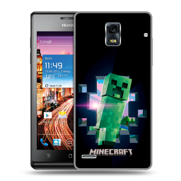 Пластиковый чехол на Huawei Ascend P1 с принтом Майнкрафт Minecraft