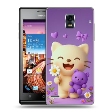 Пластиковый чехол на Huawei Ascend P1 с принтом для девочек