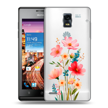 Пластиковый чехол на Huawei Ascend P1 с принтом Цветы Пластиковый чехол на Huawei Ascend P1 с принтом Цветы