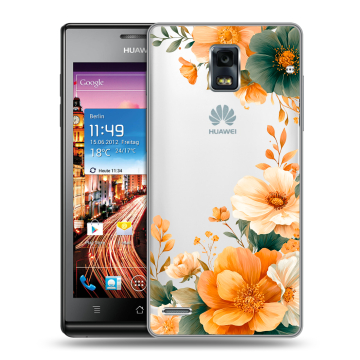 Пластиковый чехол на Huawei Ascend P1 с принтом Цветы принт Пластиковый чехол на Huawei Ascend P1 с принтом Цветы принт